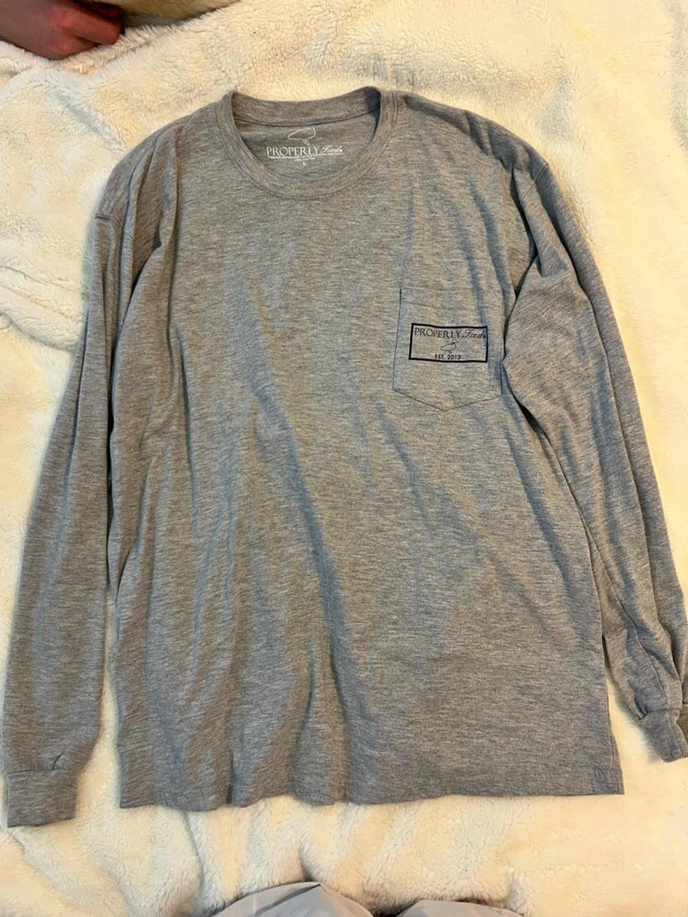 Properly Tied Men's Long-Sleeve Pocket T shirt - Gray